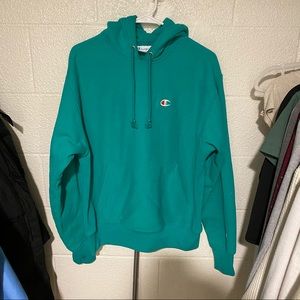 Champion Reverse Weave Aqua Green Hoodie